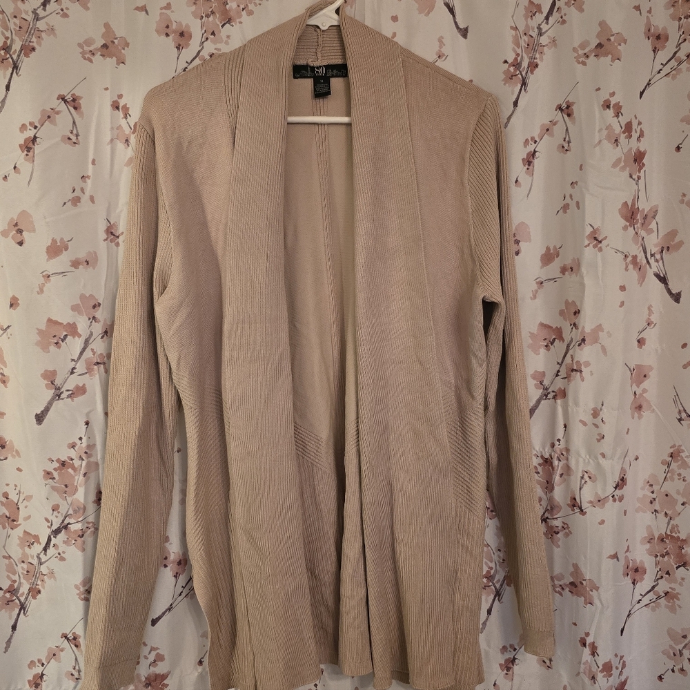 Tan Open Front Cardigan